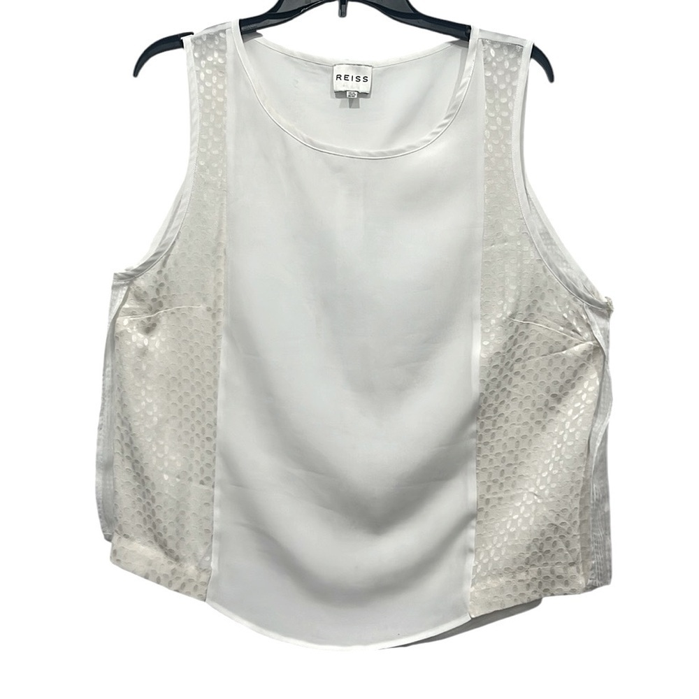 Reiss sleeveless ivory top size 10 100% polyester - Picture 3 of 6